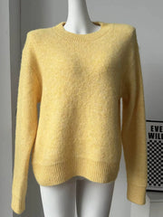 Round-Neck Drop-Shoulder Sweater