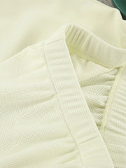 Waffle-Knit Round-Neck Tee, Open-Front Cardigan and Shorts Set