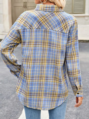 Plaid Button-Up Long-Sleeve Shirt