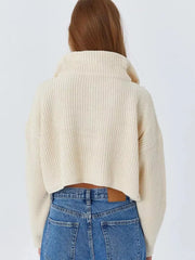 Half Zip Drop-Shoulder Sweater