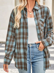 Plaid Button-Up Long-Sleeve Shirt