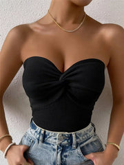 Twist-Front Rib-Knit Tube