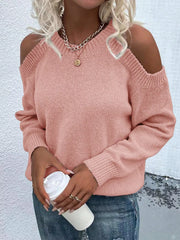 Cold-Shoulder Knit Sweater