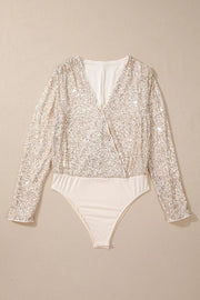 Sparkling Sequin Long-Sleeve Bodysuit