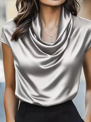 Satin Cowl Neck Blouse