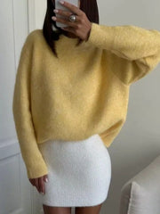 Round-Neck Drop-Shoulder Sweater
