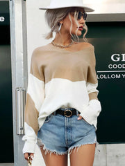 Color-Block V-Neck Sweater