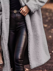 Teddy Bear Hooded Longline Outerwear