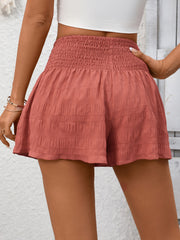 Drawstring Smocked Waist Shorts
