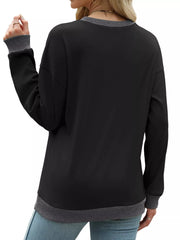 Contrast Trim Crew Neck Sweatshirt