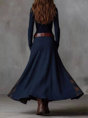 Plaid Button-Front Long-Sleeve Dress - Plus Size
