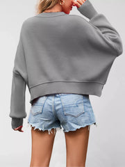 Round-Neck Drop-Shoulder Sweater