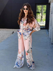 Printed Relaxed Shirt and Pants Set
