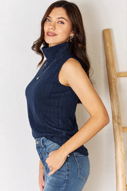 Ribbed Turtleneck Tank - Plus Size