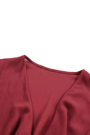 Tie-Front Ruffle Mini Dress with Smocked Wiast