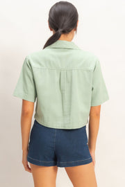 Collared V-neck Top