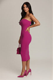 Strapless bodycon midi dress