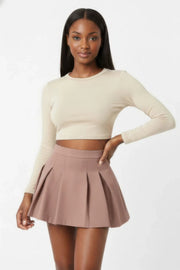 Varsity Chic High-Waist Pleated Mini Skirt