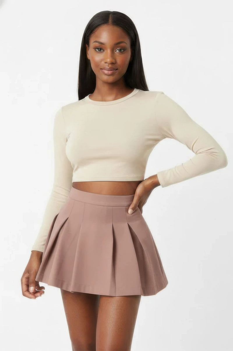 Varsity Chic High-Waist Pleated Mini Skirt