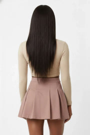 Varsity Chic High-Waist Pleated Mini Skirt