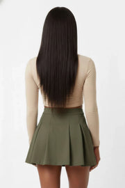 Varsity Chic High-Waist Pleated Mini Skirt
