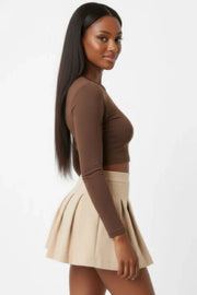 Varsity Chic High-Waist Pleated Mini Skirt
