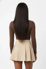 Varsity Chic High-Waist Pleated Mini Skirt