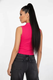 Preppy Muse Sleeveless Polo Crop Top