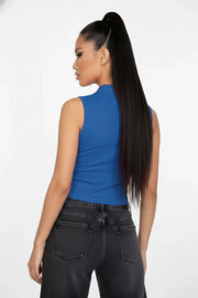 Preppy Muse Sleeveless Polo Crop Top
