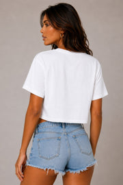 Americana Star Cropped Cotton T-Shirt