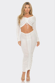 Off The Shoulder Crop Top & Skirt Set
