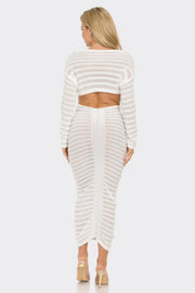 Off The Shoulder Crop Top & Skirt Set