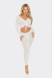 Off The Shoulder Crop Top & Skirt Set