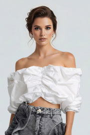 Cloud Puff Off-shoulder Top
