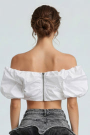 Cloud Puff Off-shoulder Top