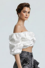 Cloud Puff Off-shoulder Top