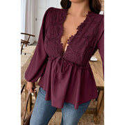 Luna Lace Plus-Size V-Neck Blouse
