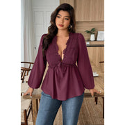 Luna Lace Plus-Size V-Neck Blouse