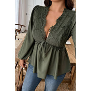 Luna Lace Plus-Size V-Neck Blouse