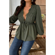 Luna Lace Plus-Size V-Neck Blouse