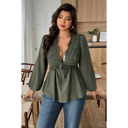 Luna Lace Plus-Size V-Neck Blouse