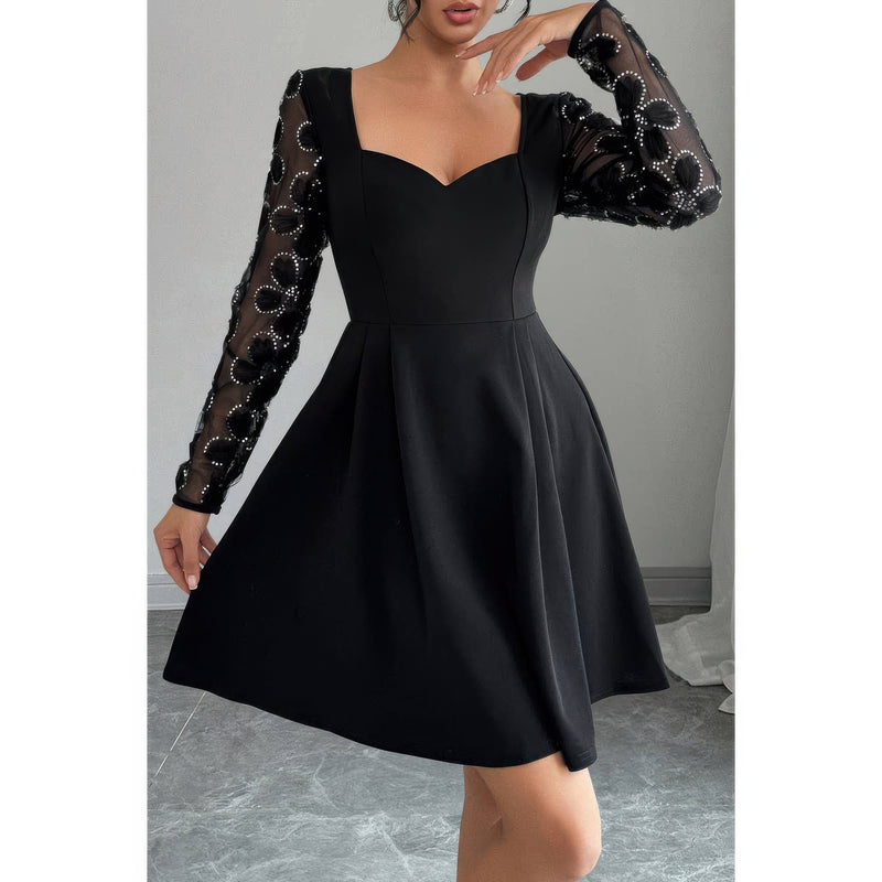 Celeste Plus-Size Lace Sequin Evening Dress