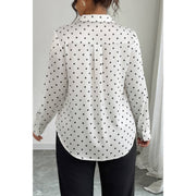 Paris Dot Plus-Size Button-Up Blouse