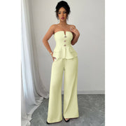 Soleil Off-Shoulder Wide-Leg Pant Set