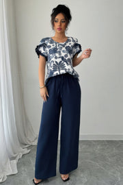 Rose Garden Floral Ruffle Two-Piece Set