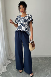 Rose Garden Floral Ruffle Two-Piece Set