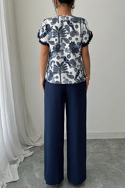 Rose Garden Floral Ruffle Two-Piece Set