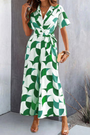 Mosaic Belted Wide-Leg Jumpsuit