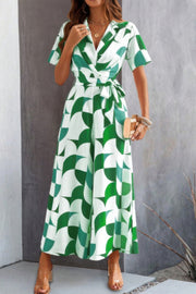 Mosaic Belted Wide-Leg Jumpsuit
