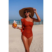 Siren Asymmetrical Ruffle One-Piece Swimsuit